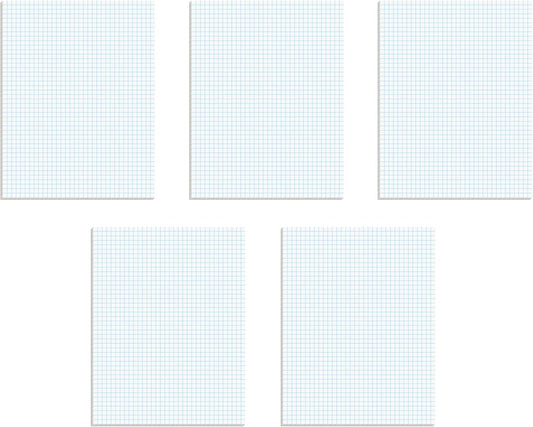 TOPS Graph Pads, Sold in 5 Packs, 8-1/2" x 11", Graph Ruled Paper (4x4), 50 Sheets, Thicker Weight Paper, Glue Top Graphing Pads (33105)
