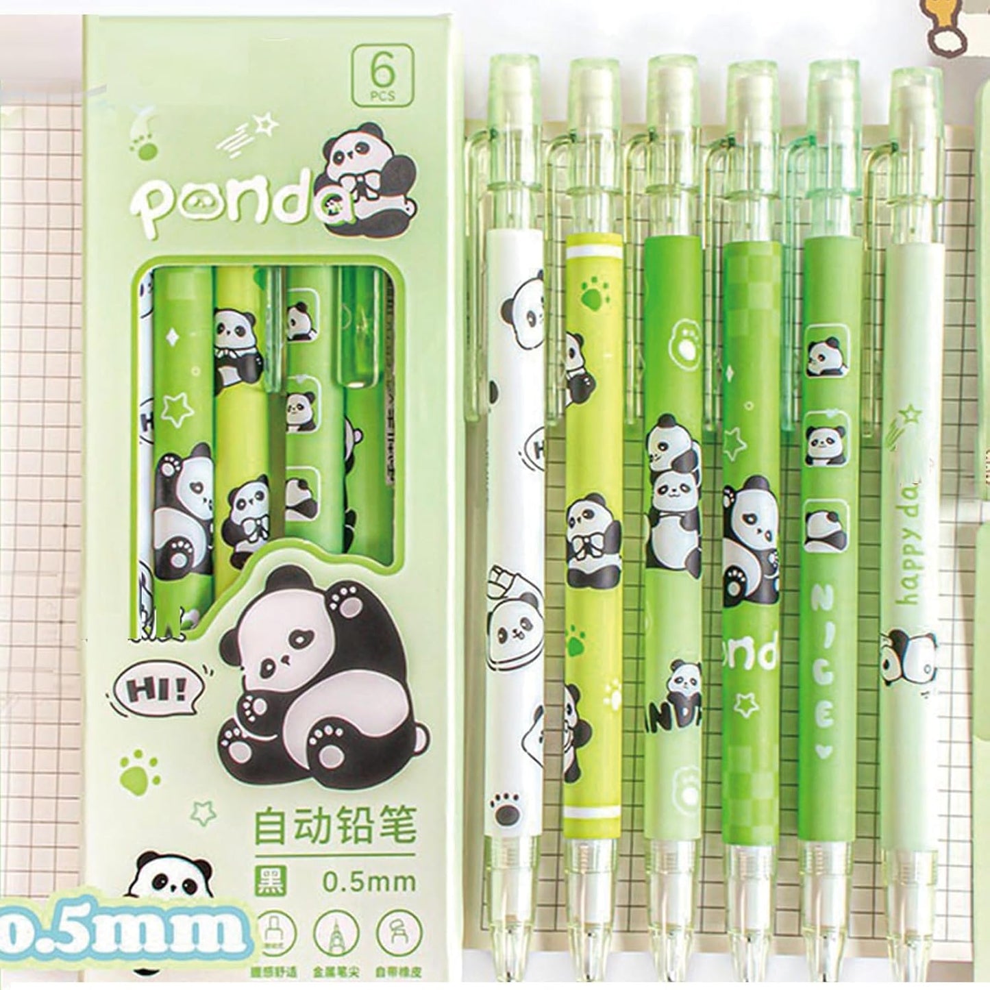 MOZXIRZ 4 Pcs Cute Mechanical Pencils with Top Eraser 0.5mm Cartoon Space Mechanical Pencil School Pencil for Women (6pcs Space)