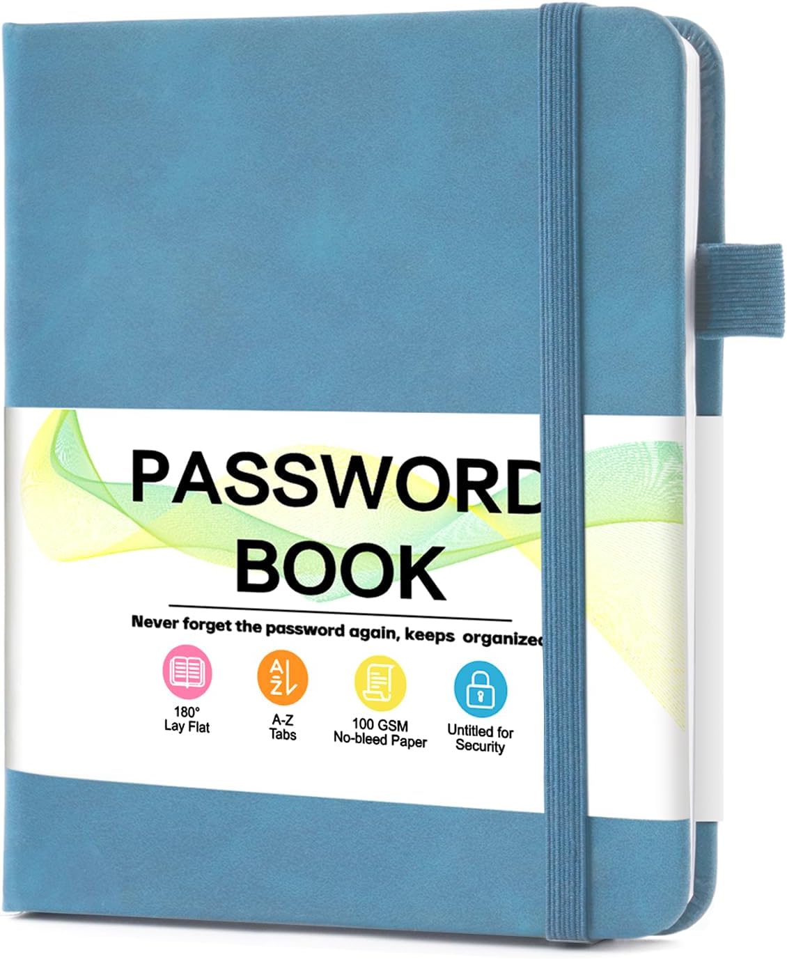 MOSA BEAR Password Keeper Book with Alphabetical Tabs，4.3"x5.7" Small Password Books for Seniors Password Notebook for Internet Website Address Log in Detail（Dark Blue）