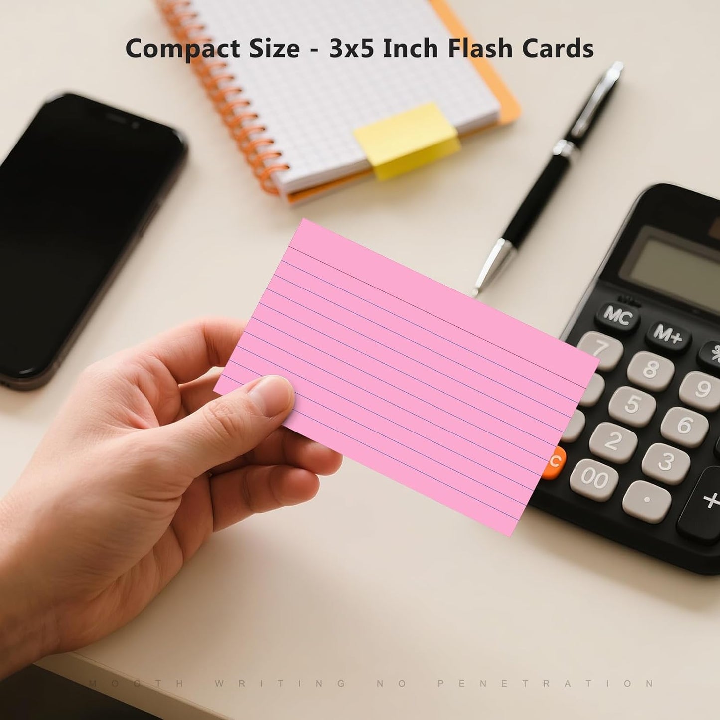 600 Count Index Cards 3 x 5 Inch Green Lined Flash Cards Ideal for Studying and To-do-List, Portable Note Cards Taking for Students and Teachers, Flash Card Styled for Home, Office or School Use