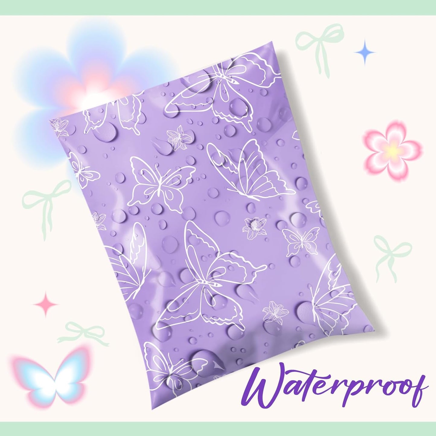 Metronic Cute Poly Mailers 10x13" 50pc Small Shipping Bags, Strong Adhesive Mailers Poly Bags for Business, Waterproof Mailing Envelopes for Packing Shipping Clothes Gifts, Gradient BluePink