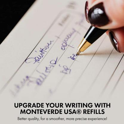 Monteverde USA Soft Ballpoint Refills to Fit Cross Pens, Medium Point, Blue/Black Ink, 2-Pack – Dual-Tone Ink for Professional Writing