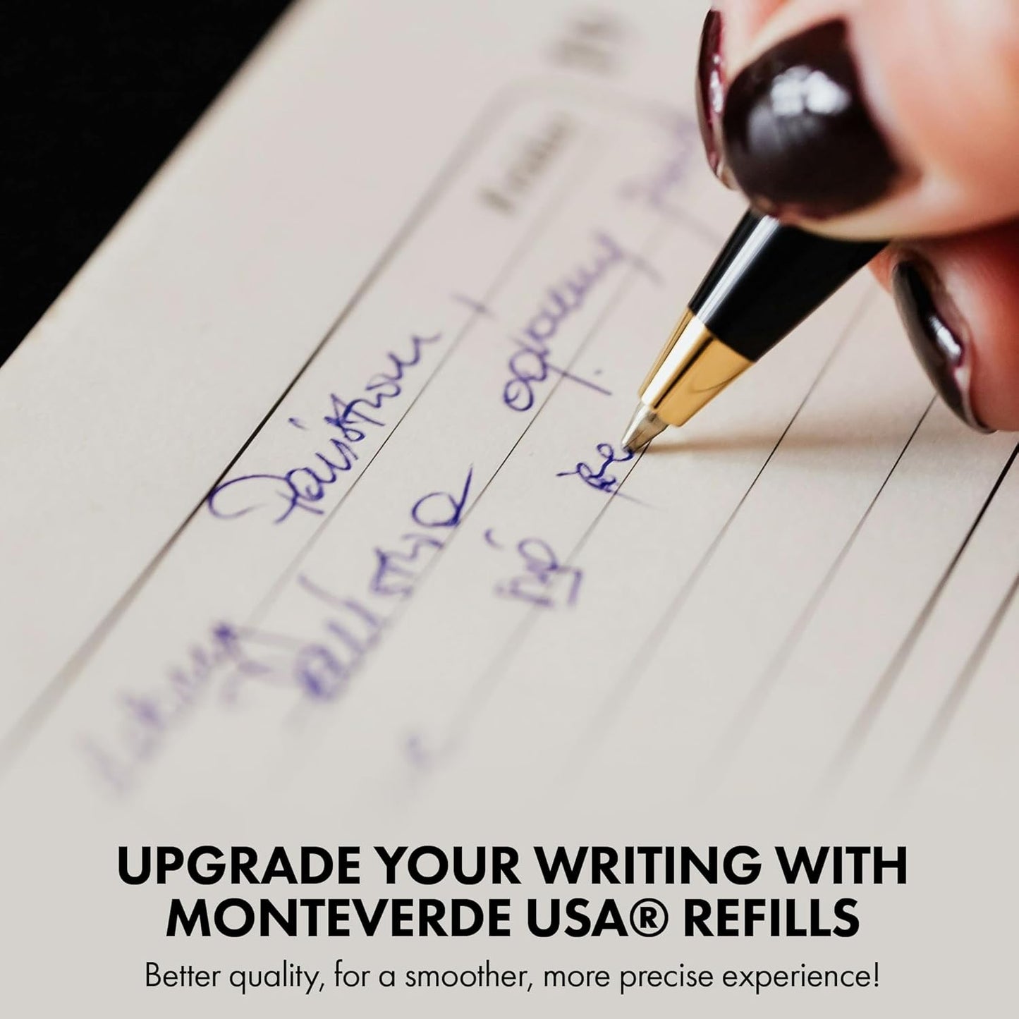 Monteverde USA Capless Ceramic Gel Refills to Fit Montblanc Ballpoint Pens, Fine Point Black Ink, Converts to Capless Rollerball, 2-Pack (M132BK)