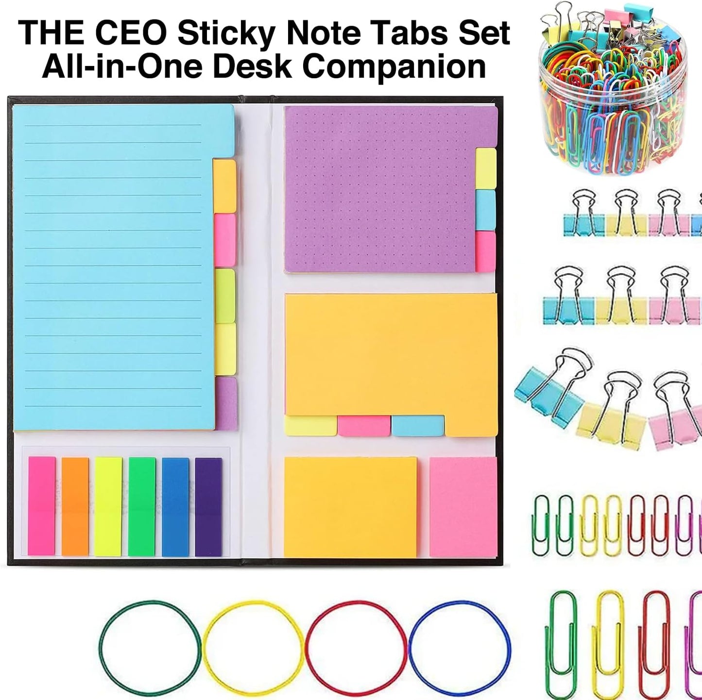 Sticky Notes Set, Tabs, 410 Pack, Divider, School Supplies, Office Supplies, Planner CEO, Sticky Note Dividers Tabs, Book Notes, Bible Sticky Notes