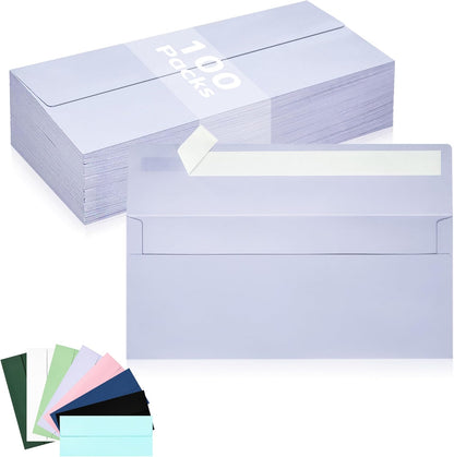 50 Pack #10 Business Envelopes, Sage Green Standard Envelopes Self Seal, Letter Size Mailing Envelopes for Checks Letters Invoices Statements Birthday Graduation Wedding, 4 1/8 x 9 1/2 Inch