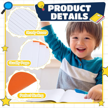 Henoyso 12 Pcs Primary Composition Notebook K-2 Primary Journal, Notebook for Kids Supplies, Bulk Blank Writing Book for Kid to Write Draw Journal 60 Page (9.8″ X 7.5″,Light Color)