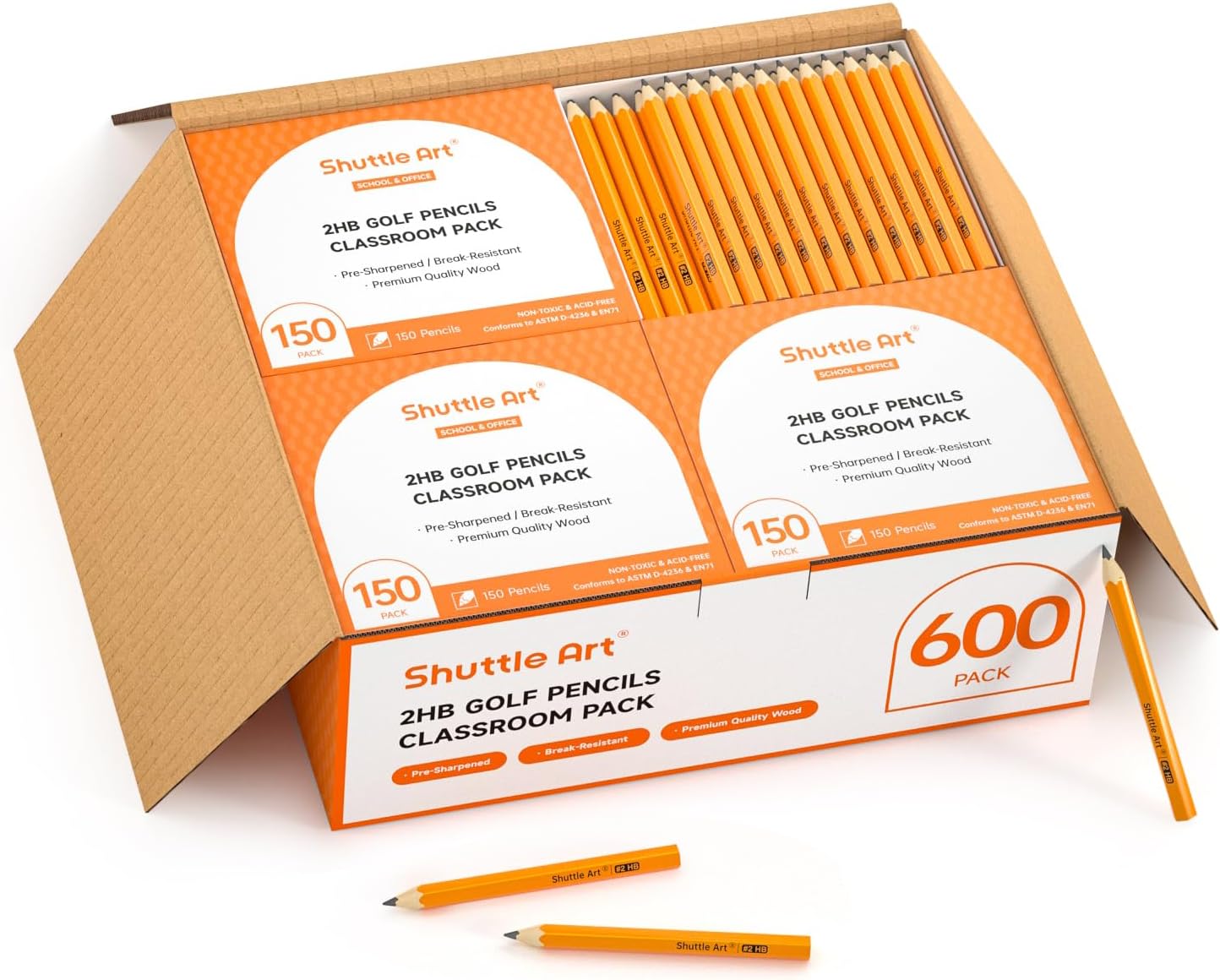 Shuttle Art 108 Pack Golf Pencils With Erasers, #2 HB Pencils Bulk, 3.5” Mini Pencil, Pre-Sharpened Small Pencil for Kids Teachers Classroom Games, Back to School Supplies