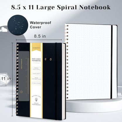 Yoment Graph Paper Spiral Notebook A5 Graphing Notebook 160 Pages Graph Paper Notebook Spiral Bound Waterproof Plastic Hardcover Spiral Journal 5x7 Grid Notebooks for Note Taking,Black