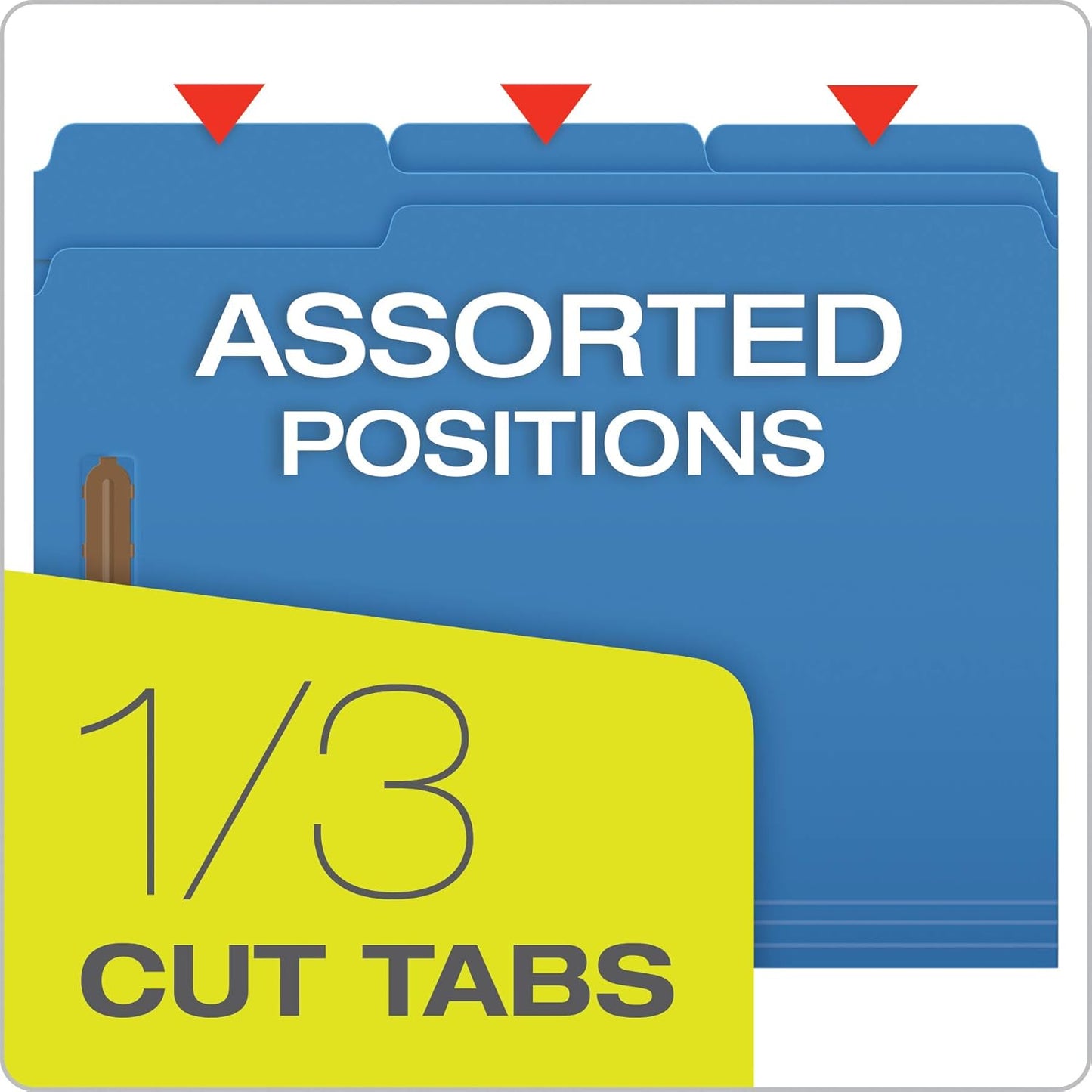 Pendaflex Fastener Folders, 2 Fasteners, Letter Size, Green, 1/3 Cut Tabs in Left, Right, Center Positions, 50 per Box (22140GW)