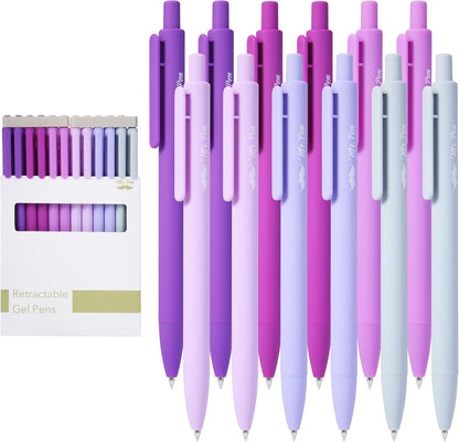 Mr. Pen- Retractable Gel Pens, 12 Pack, Colorful Ink, Fine Point 0.7mm, Fast Dry, Smooth Writing, Cute Pens for Drawing, Writing Planner and School Supplies