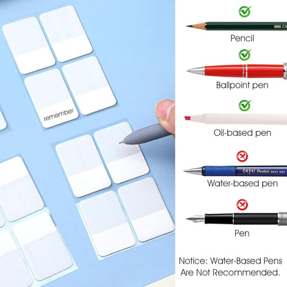 480Pcs Sticky Tabs, Writable Index Tabs, Repositionable Notebook Tabs Book Sticky Tabs White Page Markers for Notebooks Documents Binders File Folders Books, 1.57 x 1.02 Inch