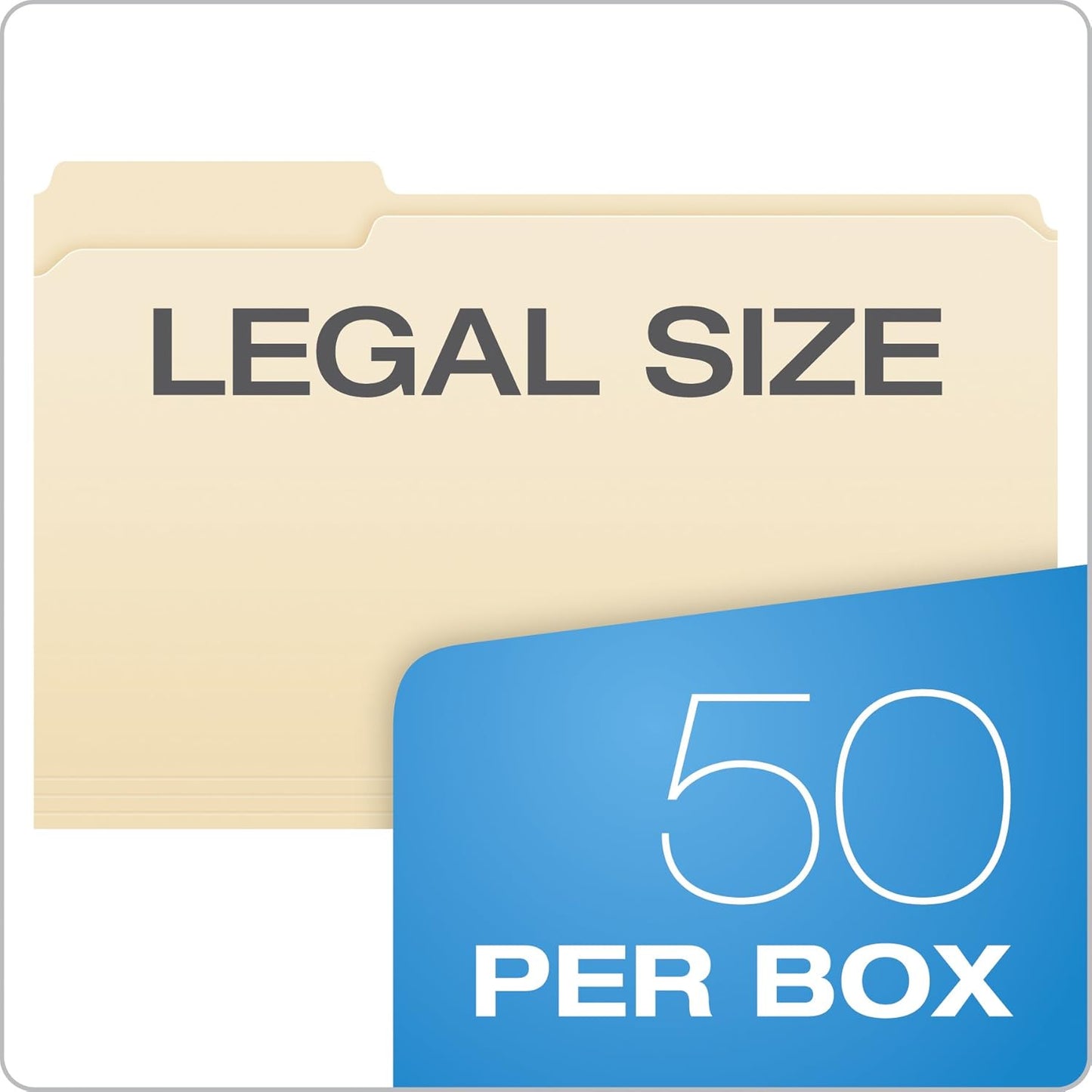 Pendaflex Manila Fastener Folders, Legal Size, 2 Fasteners, 1/3 Cut, 50/BX (FM313EE)