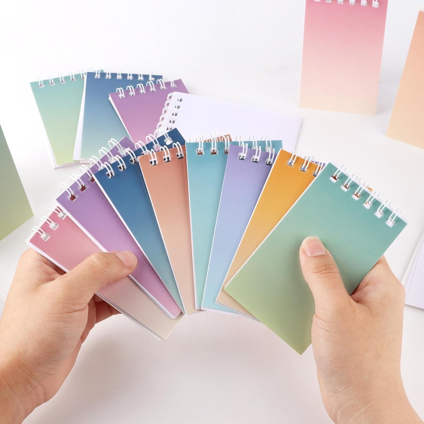 Hooqict 24 Pack Small Pocket Notebook Mini Notebooks Bulk Small Spiral Notepads with 8 Colors, Memo Note Pads for Kids, Work, Office, School, 3.9 x 2.4 Inches