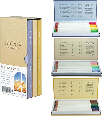 Tombow 51526 Irojiten Colored Pencil Dictionary Set, Woodlands, Set of 30. Beautifully Crafted Wax-Based Colored Pencils with Enamel Finish