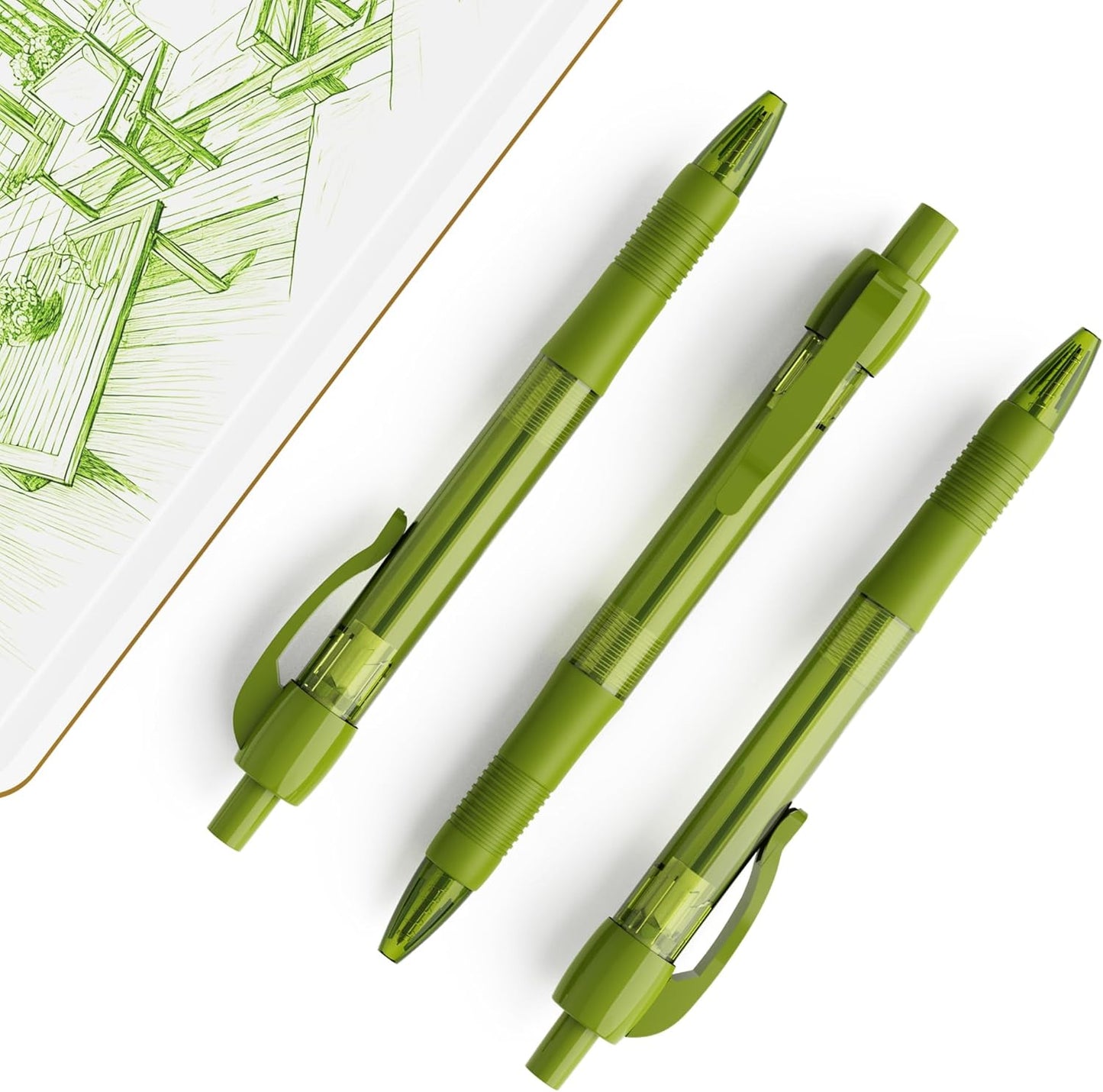 deegtran Pens Bulk, 30 Pack No Bleed Black Ink Click Pens with Soft Grip, Wholesale Retractable Ballpoint Pens for Office School, Medium Point Smooth 1.0MM