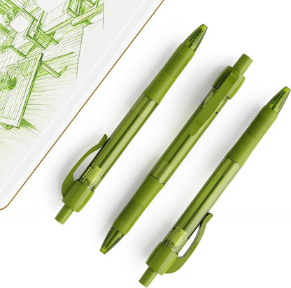 deegtran Pens Bulk, 30 Pack No Bleed Black Ink Click Pens with Soft Grip, Wholesale Retractable Ballpoint Pens for Office School, Medium Point Smooth 1.0MM