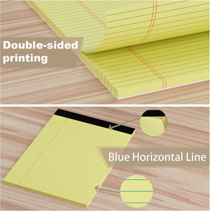 AILZFEI 12 Pack of Legal Pads 8.5 x 11.75 College Ruled Notebook White Paper Note Pad Narrow Ruled 30 Sheets Notepads Perforated Writing Pad Clear Print 8x11 Legal Pads Pads of Paper