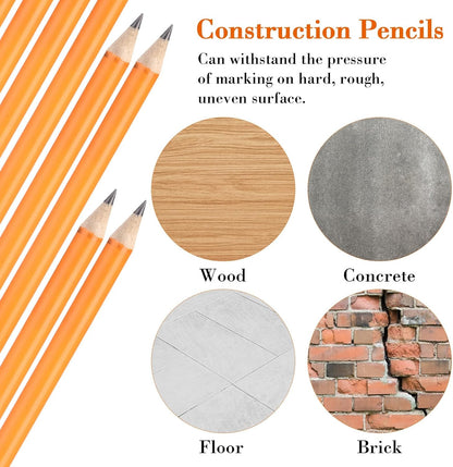 Fainne 96 Pcs Jumbo Pencil with Black Core Cedar Wooden Pencil with Eraser for Carpenters Students Teachers School Construction Woodworkers Beginners Office Workers(Red,Classic)