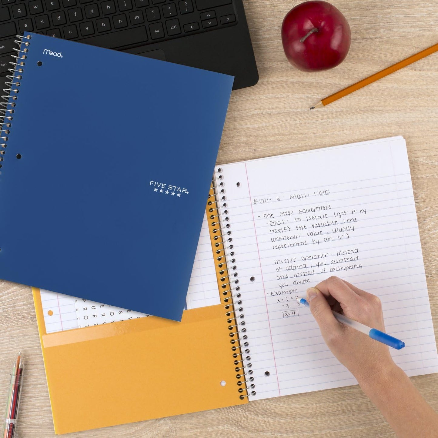 Five Star Spiral Notebook + Study App, 5 Subject, College Ruled Paper, 11" x 8-1/2", 200 Sheets, Black & Forest Green, 2 Pack (820190)