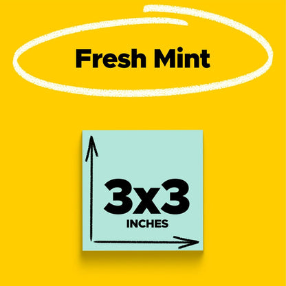 Post-it Super Sticky Notes, 5 Sticky Note Pads, 3 x 3 in., School Supplies, Office Products, for Vertical Surfaces, Monitors, Walls and Windows, First Snow White