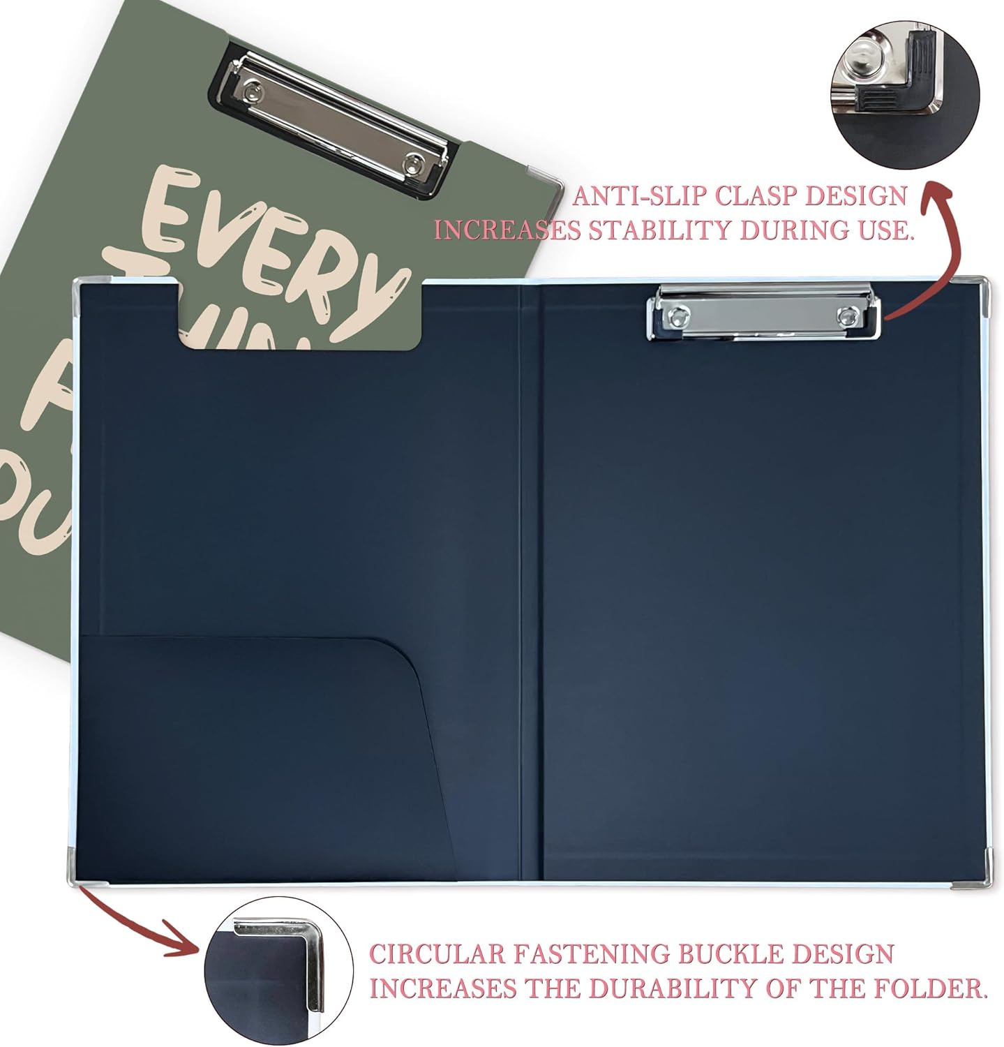 Trendy Black Leopard Print Clipboard Folio with Storage for Office Classroom, Preppy Dark Cheetah Print Padfolio with Metal Clip for Nurses Teachers Students Women Men, 12.4x9.25 in