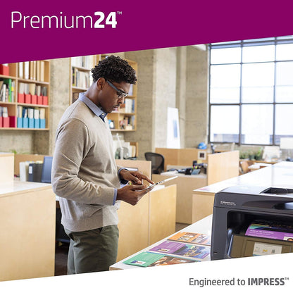 HP Printer Paper | 8.5 x 11 Paper | Premium 24 lb | 1 Ream - 500 Sheets | 100 Bright | Made in USA - FSC Certified | 112400R