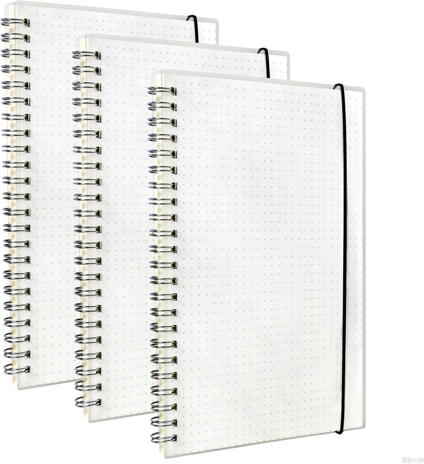 Smilo 3 Pack Spiral Notebook,A5 Graph Paper Notebook,5.7" x 8.3",80 Sheets (160 Pages),100 GSM Thick Paper,Transparent Hardcover,Journals for School,Office, Writing,Math,Engineering,Note Taking