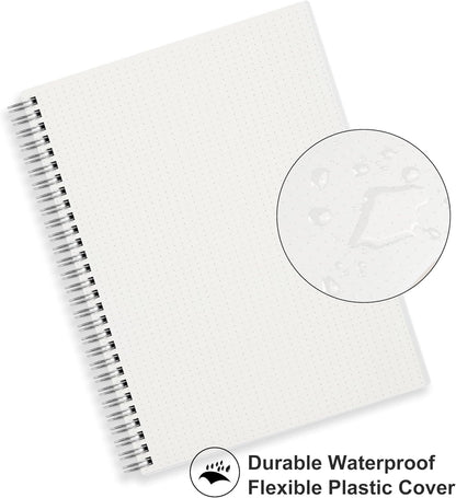 RETTACY Blank Journal Notebook, 3-Pack, 160 Pages per Pack, A5 Medium Size (5.7'' × 8.3''), 100 GSM Thick Paper, Spiral-bound, Flexible Plastic Cover, for Sketching, Drawing, Painting