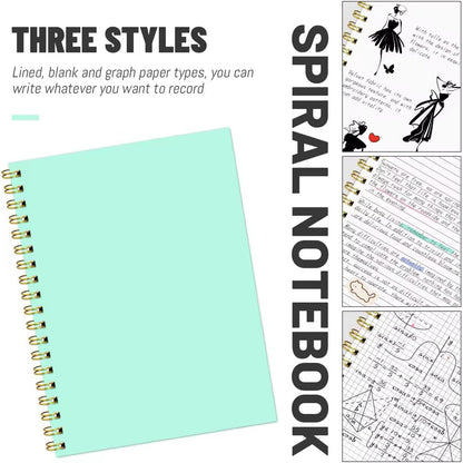 Lined Spiral Notebook B5 Black Journal 7.48'' X 10.18''-4 Pack 7mm College Ruled Hardcover Notebooks 160 Pages 100GSM Thick Paper for Note Taking School Office Supplies