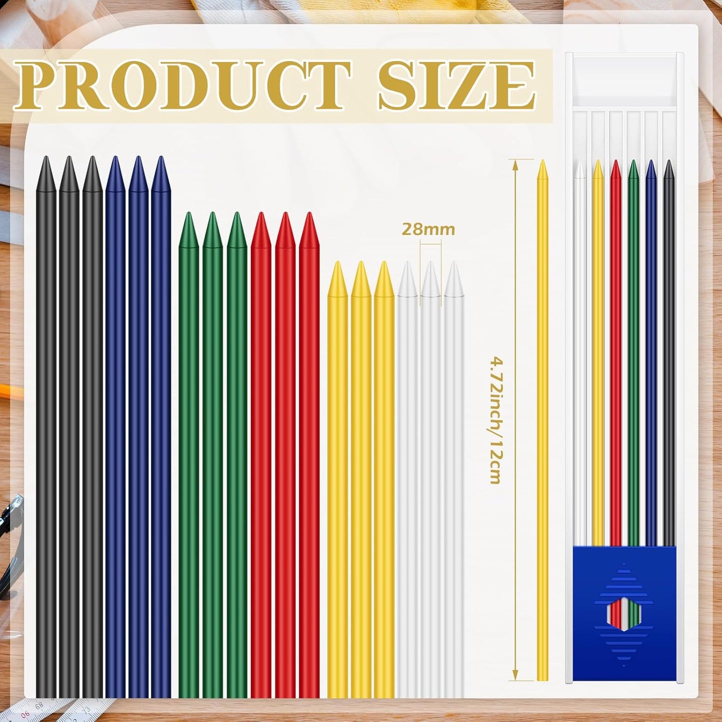 Spakon 60 Pcs 2.8mm Lead Refill Carpenter Construction Pencils Marker Lead Refills Dry Mechanical Woodworking Pencil Tools for Writing Drawing Drafting (Black)