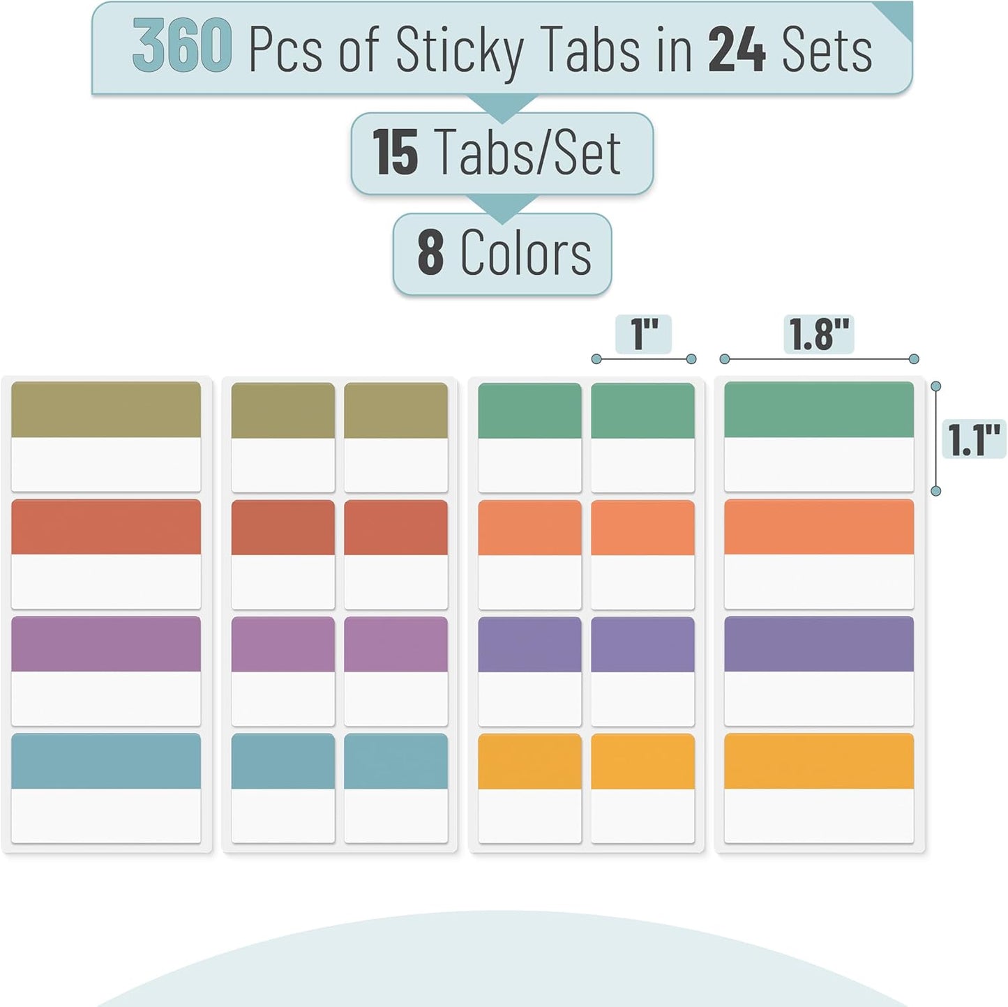 Mr. Pen- Sticky Index Tabs, 240 Pcs, Vibrant Sticky Tabs for Notebooks, Page Markers, Page Tabs for Binders, Page Tabs Sticky Tabs for Books, Notebook Tabs, Book Sticky Tabs for Notebooks