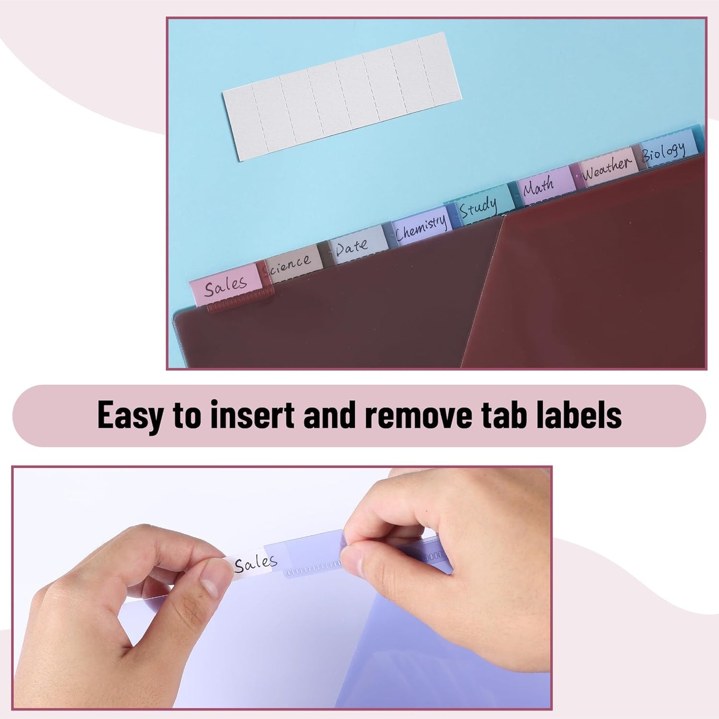 Mr. Pen- Binder Dividers with Pockets and Tabs, 1 Set, 8 Tabs/Set, Colorful, 3 Ring Binder Dividers with Tabs and Pockets on Both Sides