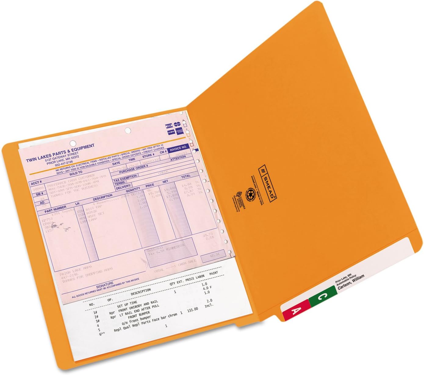 Smead End Tab File Folder, Shelf-Master Reinforced Straight-Cut Tab, Letter Size, Green, 100 per Box (25110)