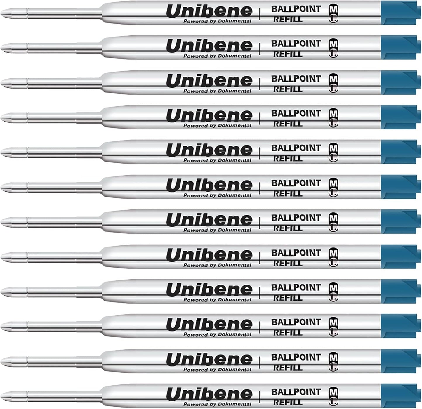 Unibene Parker Compatible Ballpoint Refills 12 Pack,1.0mm Medium Point-Black, Smooth Writing Replaceable German Ink Tactical Pen Refills for Parker Ballpoint/UZI Pen