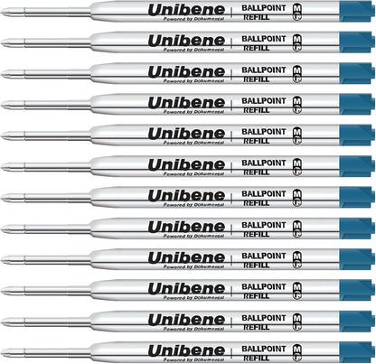 Unibene Parker Compatible Ballpoint Refills 12 Pack,1.0mm Medium Point-Black, Smooth Writing Replaceable German Ink Tactical Pen Refills for Parker Ballpoint/UZI Pen