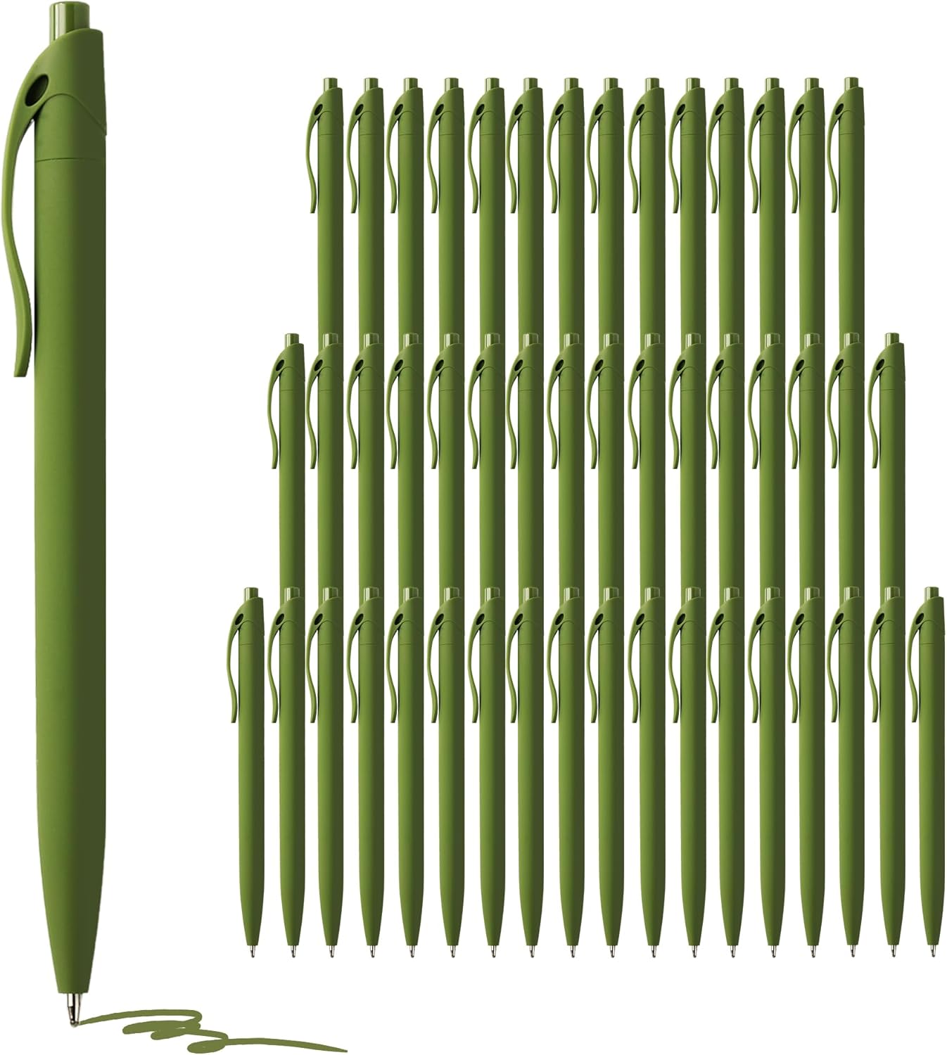 deegtran Pens Bulk, 50 Pack No Bleed Click Pens, Wholesale Retractable Ballpoint Pens, Pen Medium Point, Smooth Ink Pen, 1.0MM Blue Ink