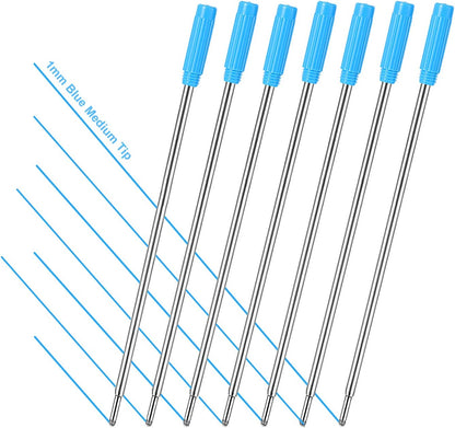 Jovitec 24 Pieces Replaceable Ballpoint Pen Refills Metal Pen Ink Refills Smooth Writing 4.5 Inch (11.6 cm) and 1 mm Medium Tip for Gifts Office(Black and Blue)