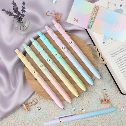 YOXMJDB Gel Pens, 5 Pcs Medium Point Smooth Writing Pens Cute Pens for Women, High-End Series 0.7mm Black Ink Pens for Journaling Note Taking, School Office Supplies (5 Pcs Gradient Morandi)