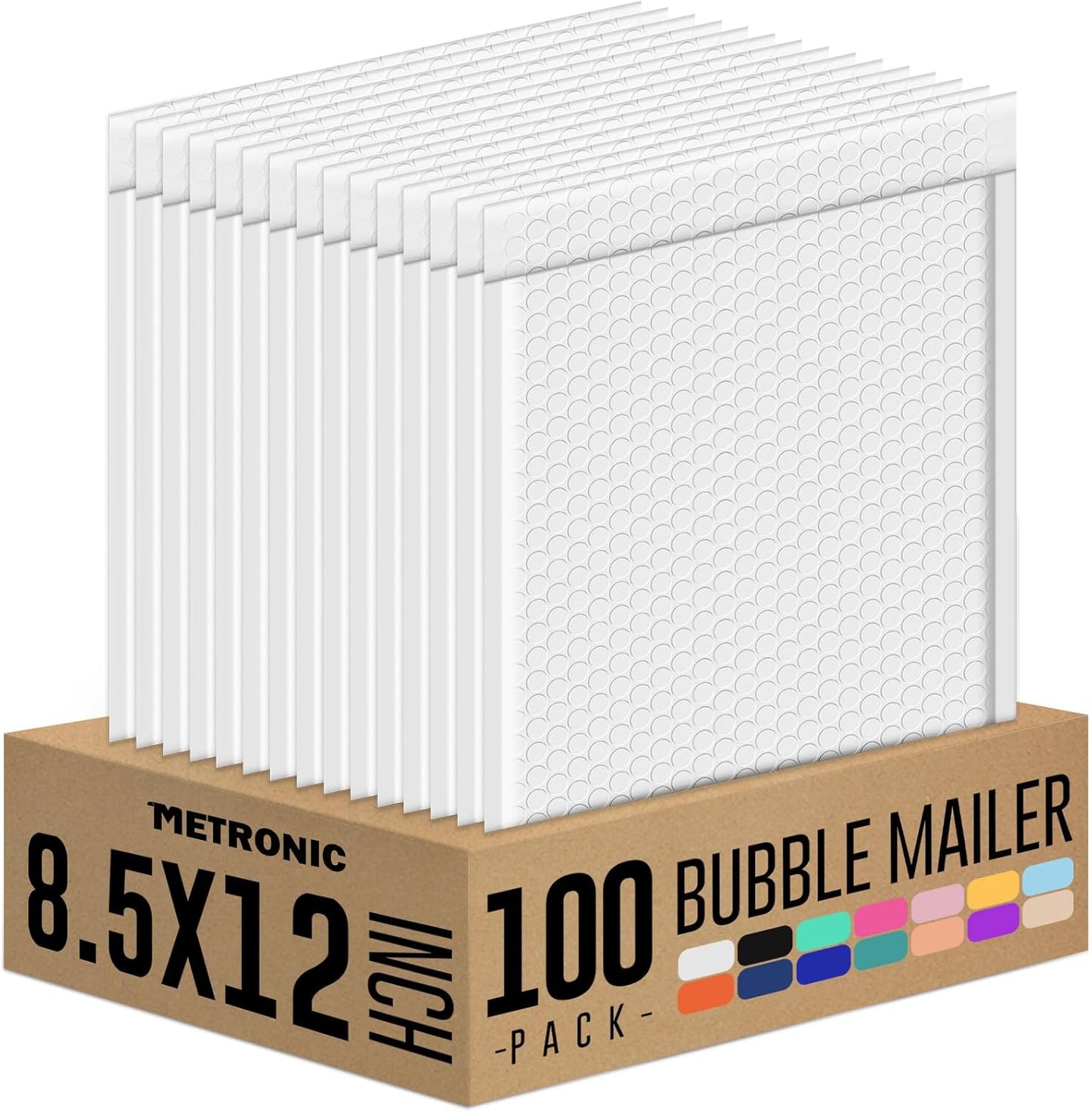 Metronic Bubble Mailers 8.5x12" 40 Pack Black Padded Envelopes Usable Size 8.5 x 11" Strong Adhesion Bubble Envelopes Medium Mailing Envelopes Bubble Padded for Small Business Shipping Books Clothes