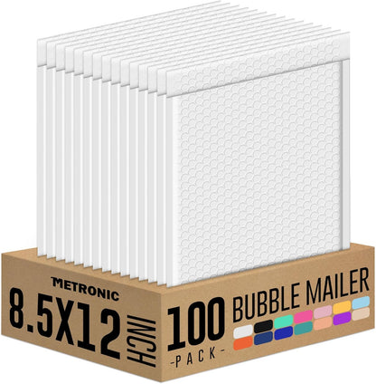 Metronic Bubble Mailers 8.5x12" 40 Pack Black Padded Envelopes Usable Size 8.5 x 11" Strong Adhesion Bubble Envelopes Medium Mailing Envelopes Bubble Padded for Small Business Shipping Books Clothes