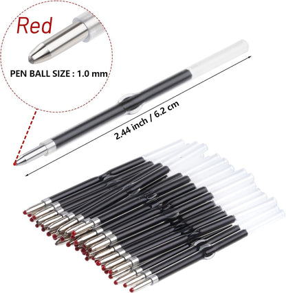jiebor 100Pcs Beadable Pens Refills Ballpoint Pens Refills Black Ink 1.0mm for Plastic Bead Pens Office Supplies 2.44 Inch