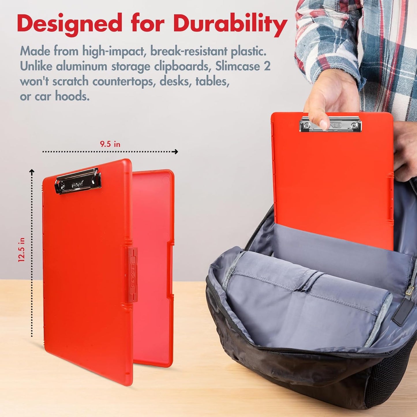 Dexas Slimcase 2 Plastic Clipboard with Storage and Side Opening, Black, Office Supplies Clipboards to Organize, Carry and Store, A4 Holder, Style and Functionality Nursing Clipboards
