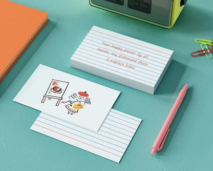 YIZUUN Index Cards 3x5, Flash Cards with Ring, 200 PCS, Ruled Note Cards, Flash Cards for Studying, 4 Packs of 50 sheets, 3x5 Note Cards for Office, Home, School