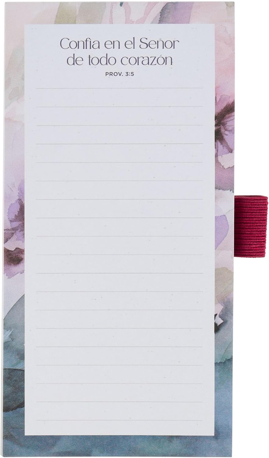 Christian Art Gifts Compact Magnetic Notepad & Medium Ballpoint Pen Set: Trust in the Lord Inspirational Scripture, Shopping Lists, Memos, Reminders, 70 Lined Easy Tear-off Sheets, Purple/Teal Floral