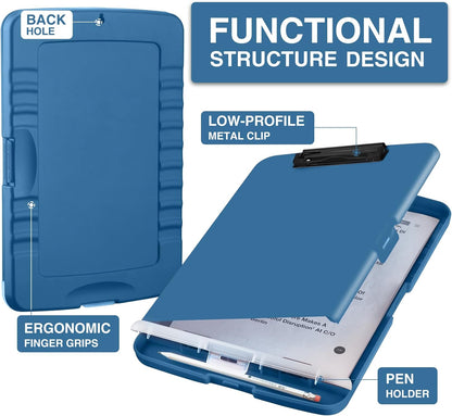 Sooez Clipboards with Storage, High Capacity Clip Boards 8.5x11 with Storage, Heavy Duty Nursing Clipboard Folder, Plastic Clipboard with Pen Holder for Women Teachers Work, School & Office Supplies