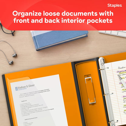 Staples Better Binder 2-Inch D-Ring View Binder, Reinforced Spine, Holds Up to 540 Sheets, Teal, for Office & School