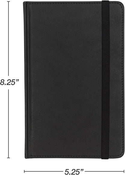Samsill Large Hardcover Notebook, 240 Lined Notebook Pages, Black, 7.5 x 10 Inch