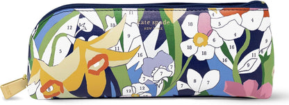 kate spade new york Pen and Pencil Case with Office Supplies, Zip Pouch Includes 2 Pencils, Sharpener, Eraser, and Ruler, Polka Dots (black/white)