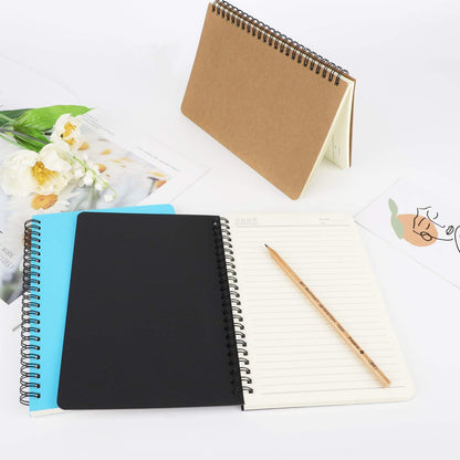 EUSOAR Spiral Lined Notebook, A5 3packs 5.5"X8.3" 120 Pages Lined Travel Notebooks Journal, Memo Notepad Sketchbook, Students College Office Business Diary Ruled Spiral Book Journal-3Colors Covers