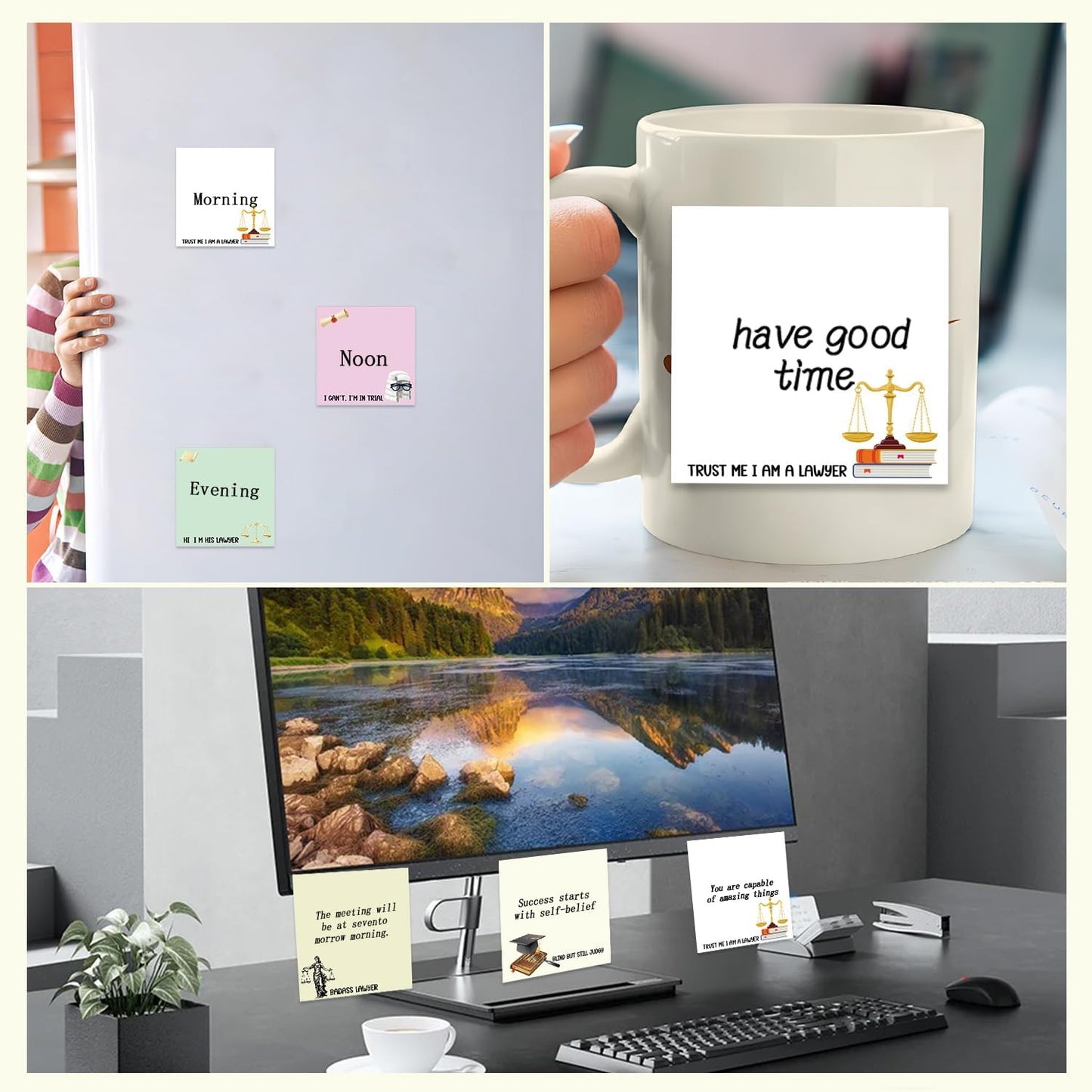 Inspirational Sticky Notes Gifts - 9 Pack Funny Positive Quotes Notepads 3x3 Inches, Fun Motivational Self-Adhesive Memo Pads Office Study Supplies for Friends Coworkers (450 Sheets)